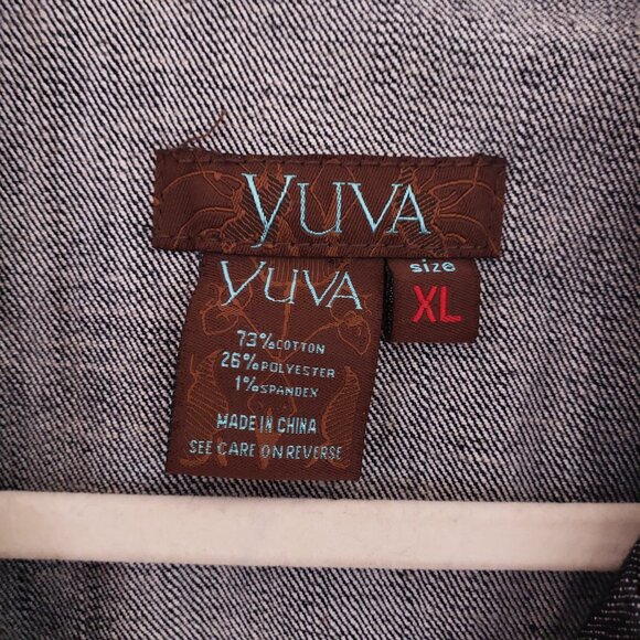 Yuva Navy Blue Button Long Sleeve Denim Jean Jacket Size XL - Picture 2 of 13